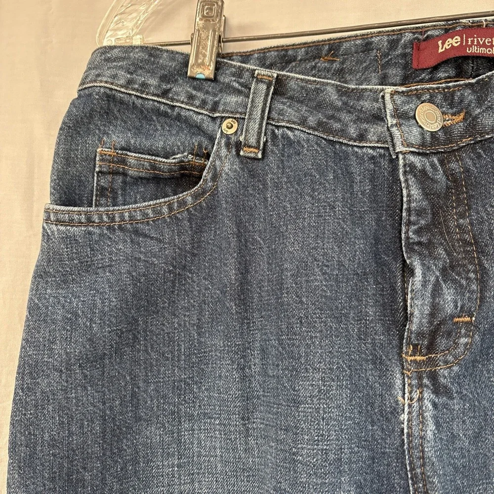 Lee Riveted Ultimate 5 Blue Jeans Women’s Size 14L 5-Pockets 100% Cotton 34x30